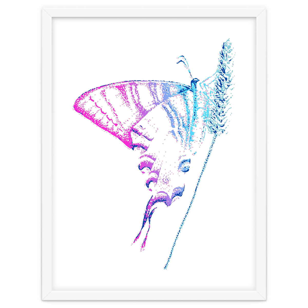 Swallowtail On Grass in Pinquoise