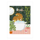 Cheetah in Tropical Bathroom (Print Only) thumbnail