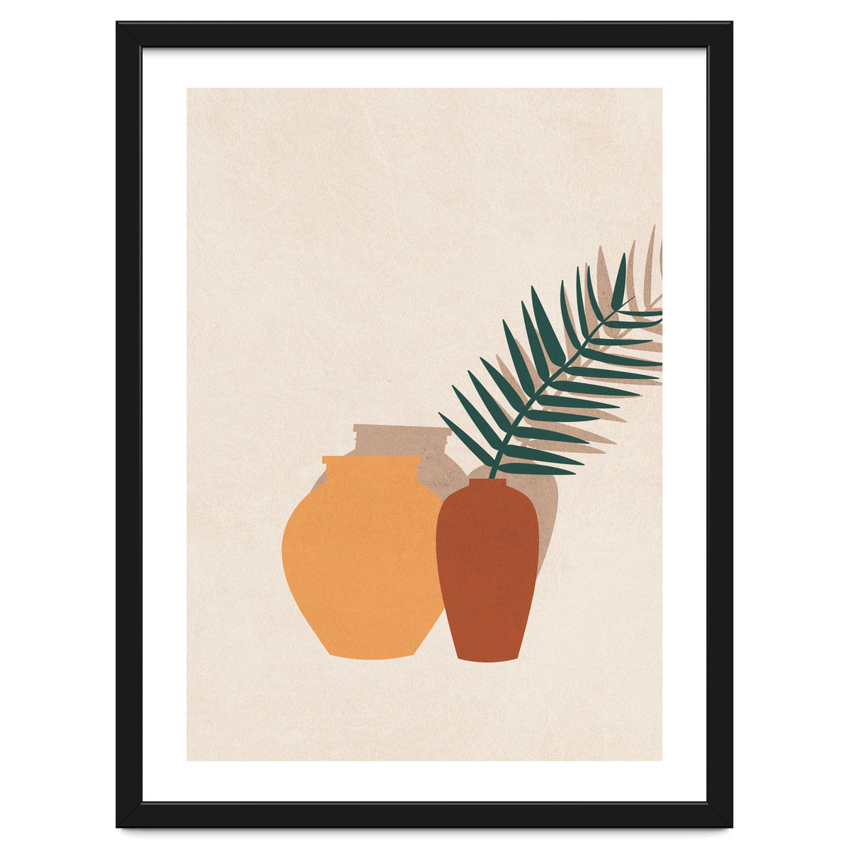 Tropical Palm Leaf Pottery Minimal Boho