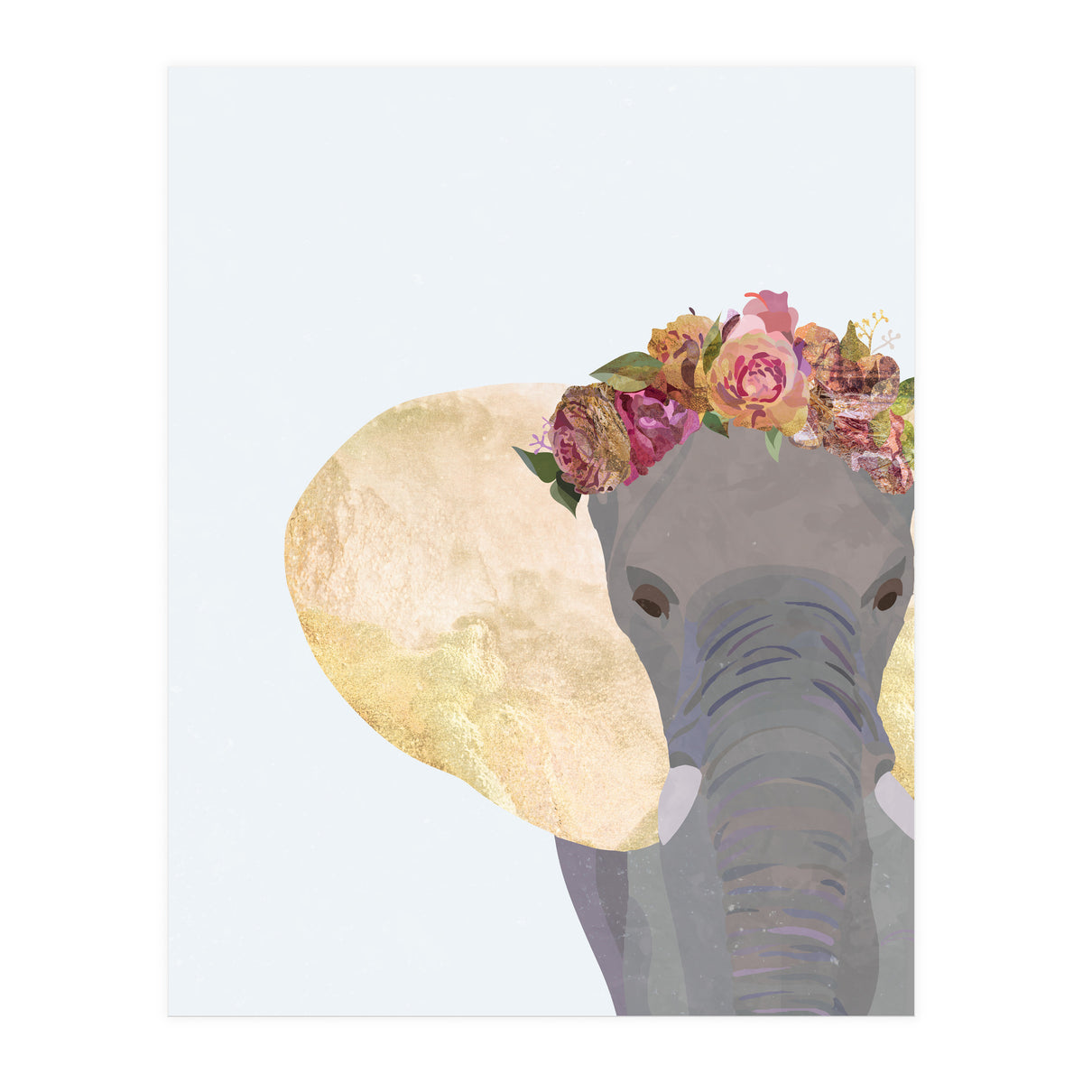 Angelic Boho Elephant Portrait (Print Only)