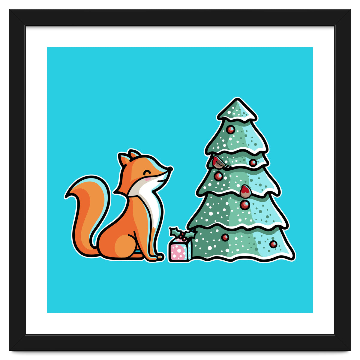 Cute Fox Christmas Tree