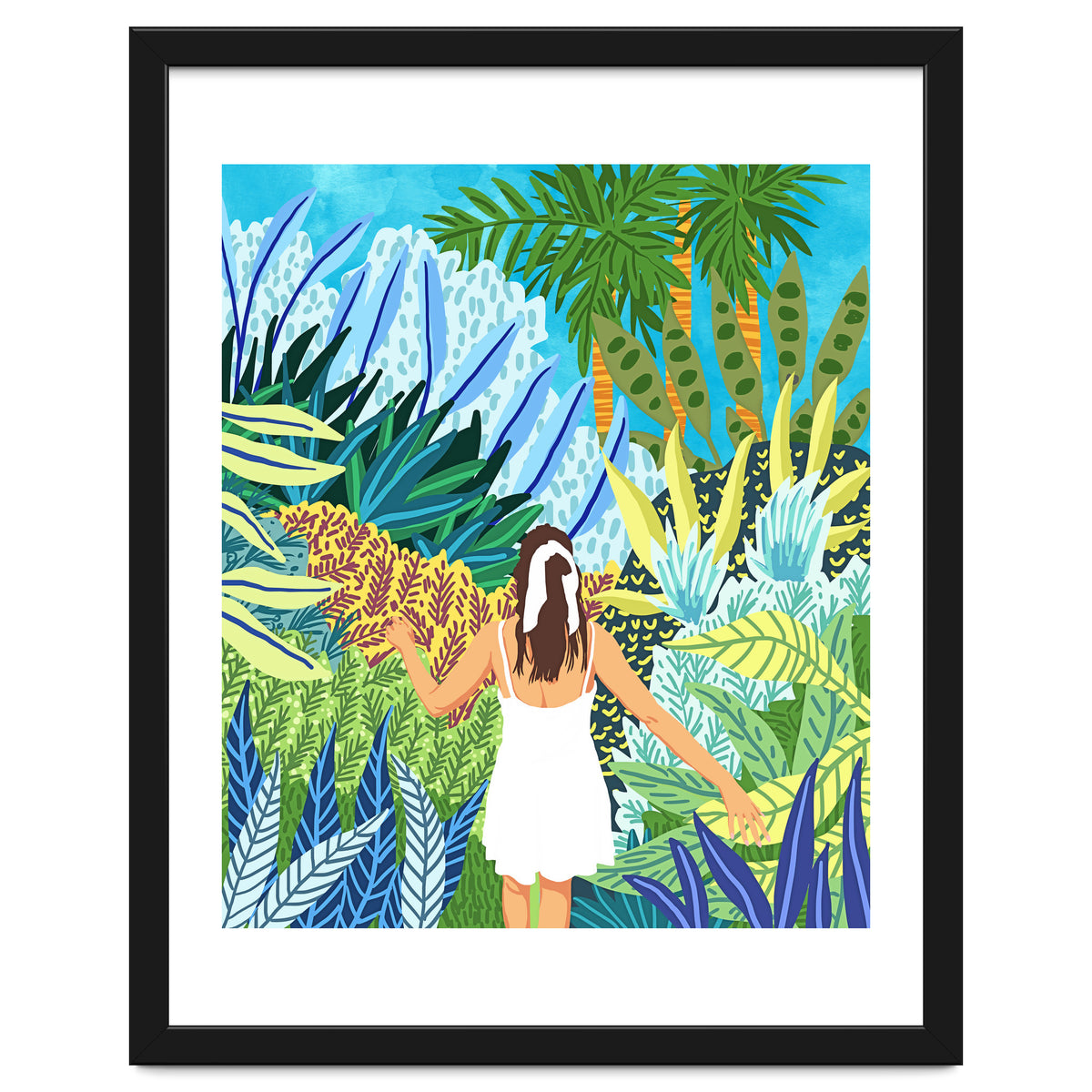 Lost in the Jungle of Feelings | Forest Tropical Botanical Nature Plants Illustration