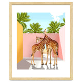 Giraffe Villa | Contemporary Modern Architecture Digital Graphic Art | Wildlife Animals Palm Exotic thumbnail