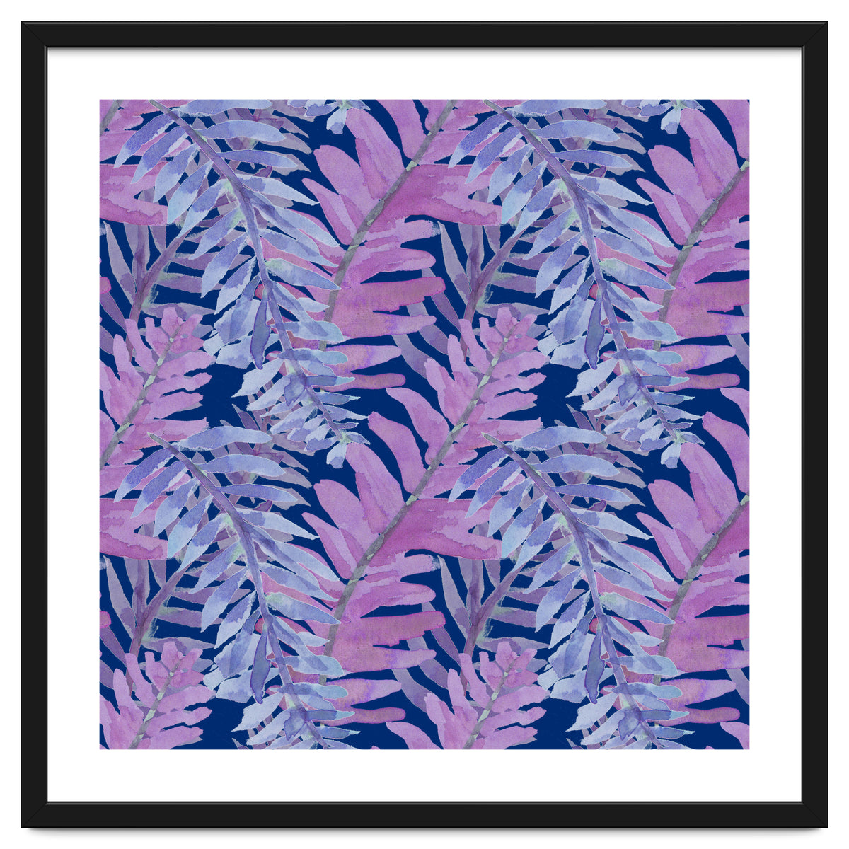 Woodland Ferns in Blue