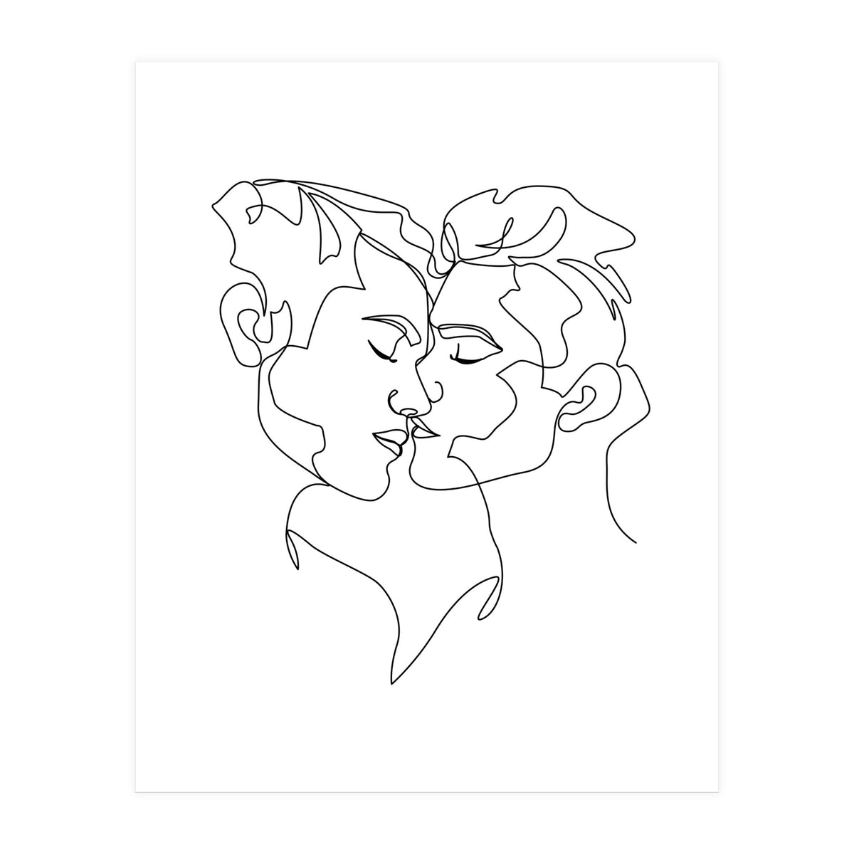 gay love line art (Print Only)
