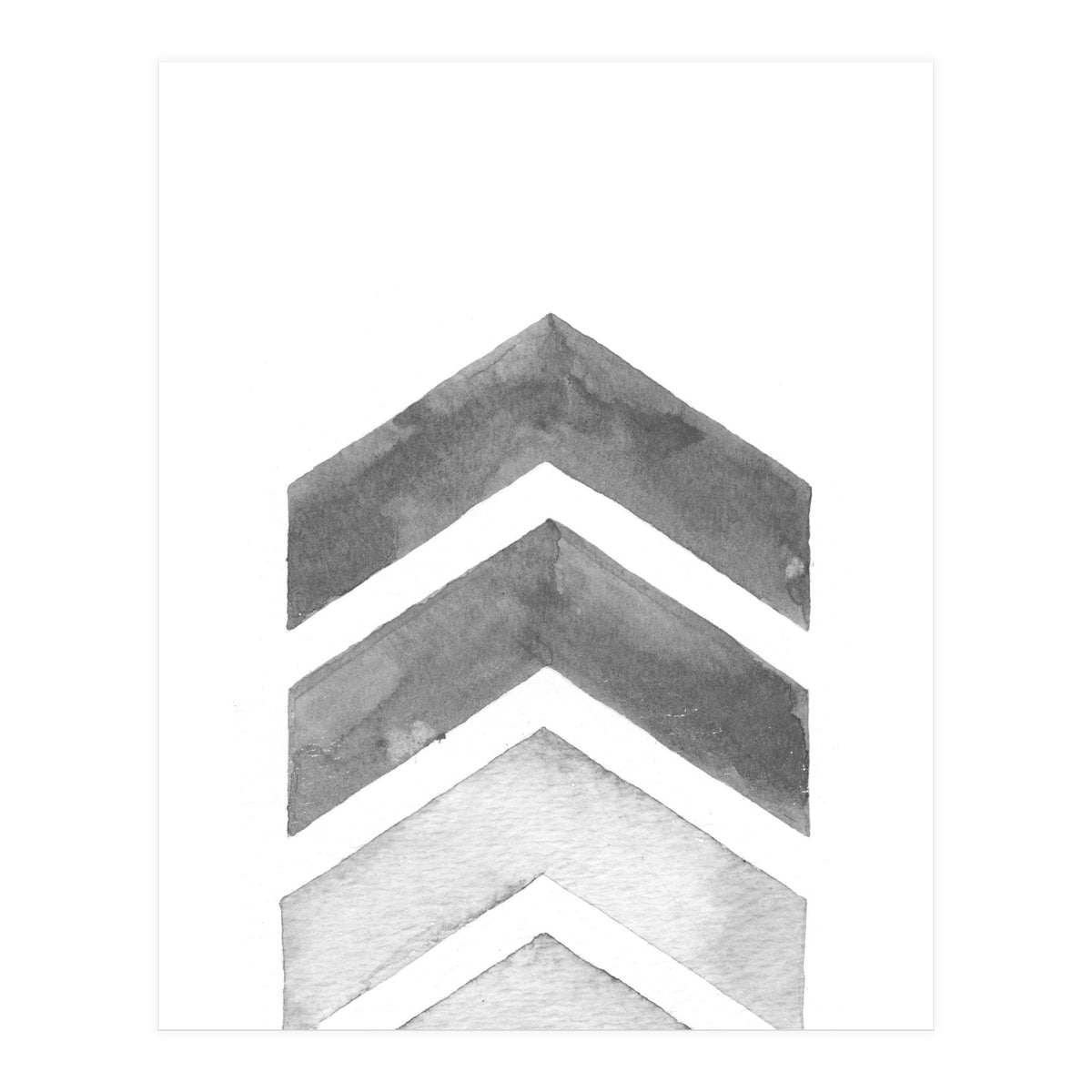 Grey Watercolor Chevron (Print Only)