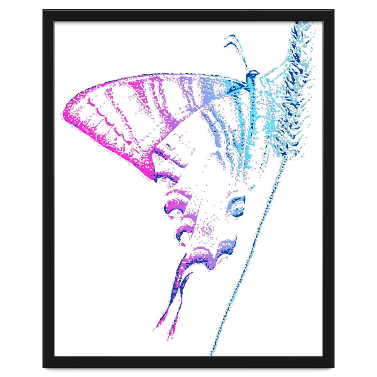 Swallowtail On Grass in Pinquoise