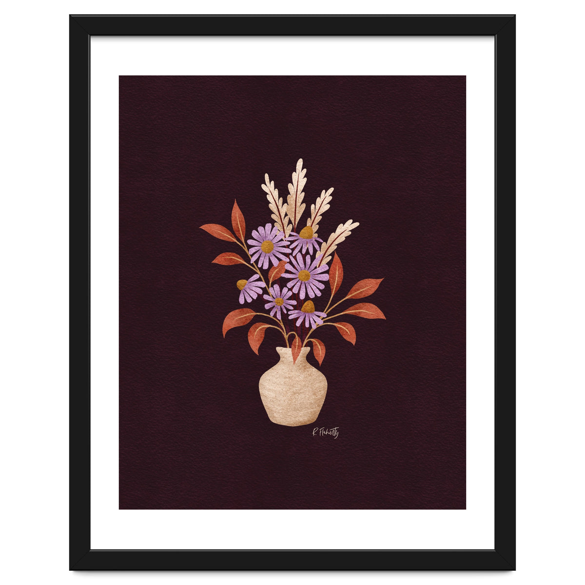 Purple Floral Vase Still Life