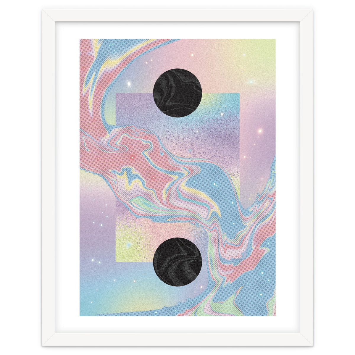 Pink Pastel Space Planet Yin Yang