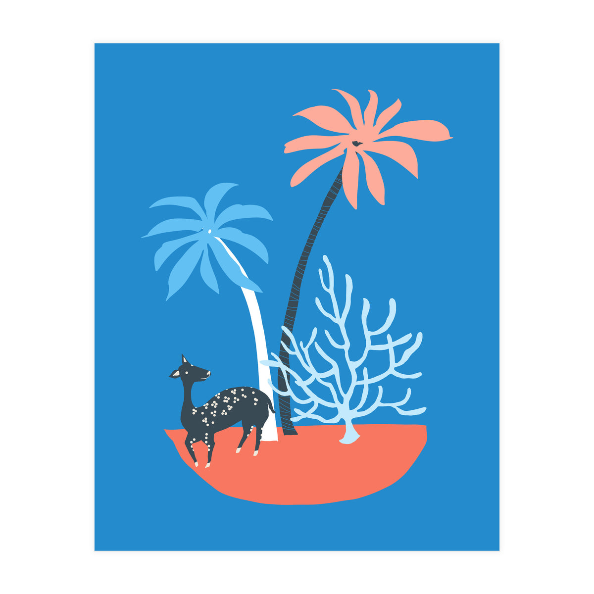 Island And Deer (Print Only)