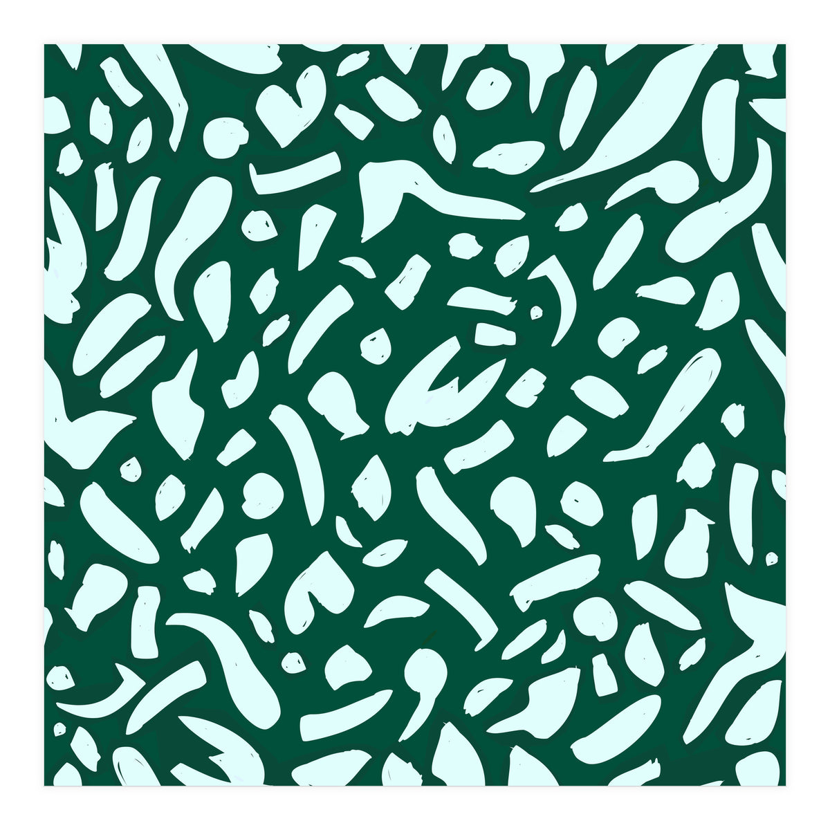 Deep Emrald | Green Terrazzo Pattern | Fun Funky Eclectic Modern Boho Painting (Print Only)