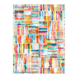 Summer Pastel Geometric and Striped Abstract on white (Print Only) thumbnail