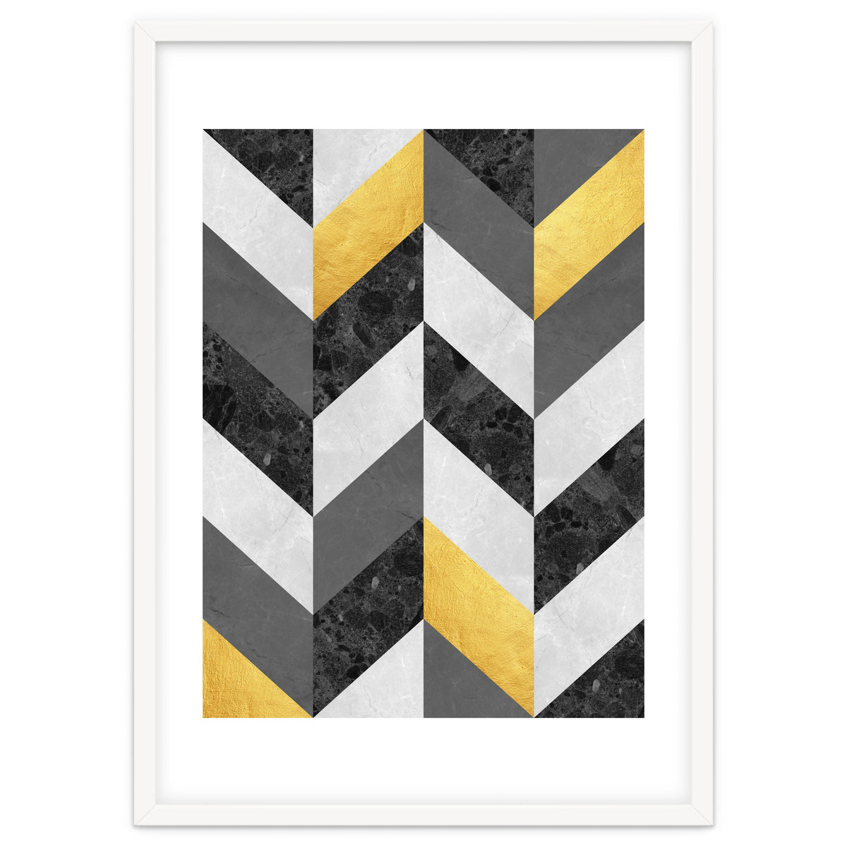 Chevron gold and marble