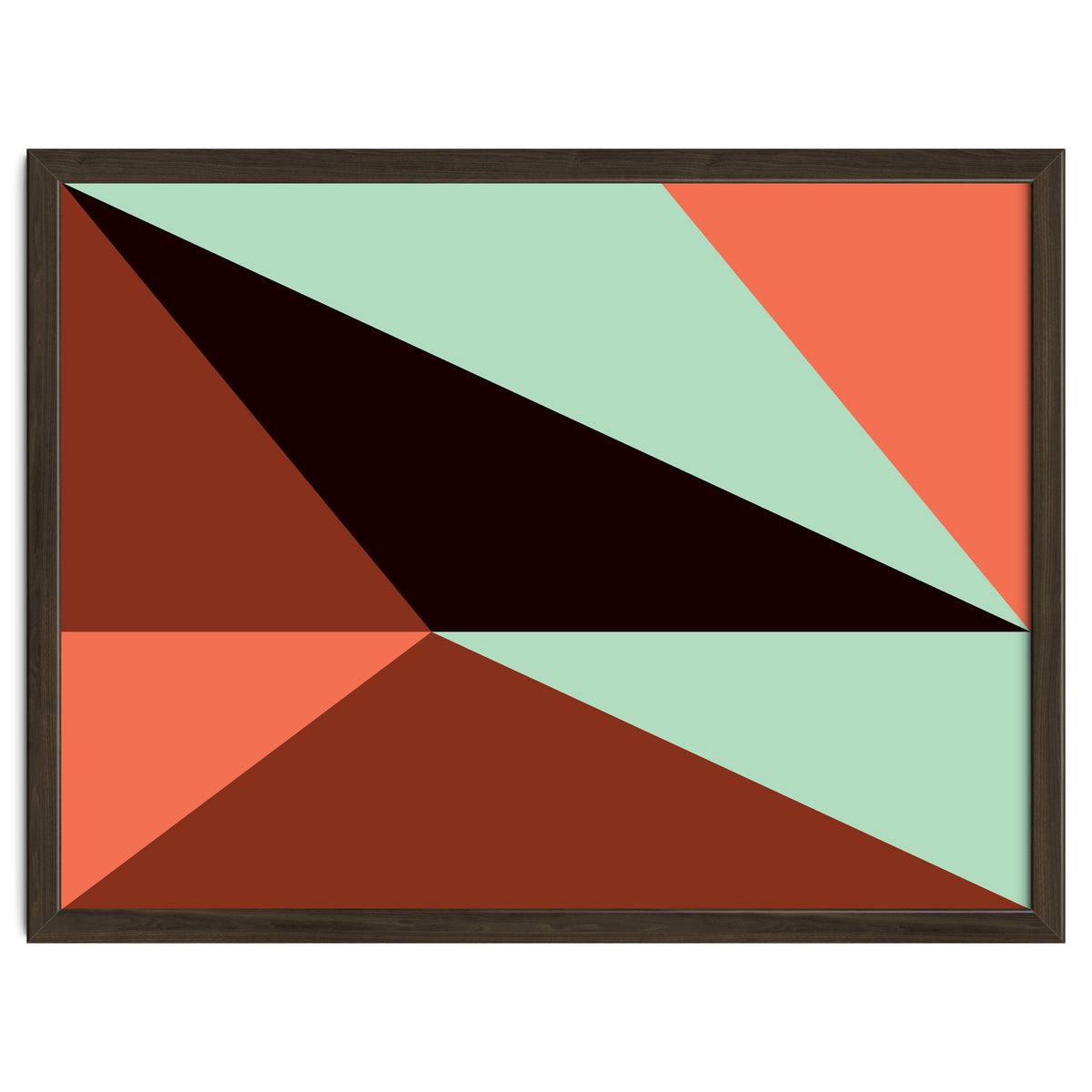Geometric Shapes No. 17 - pink, brown, mint green & black