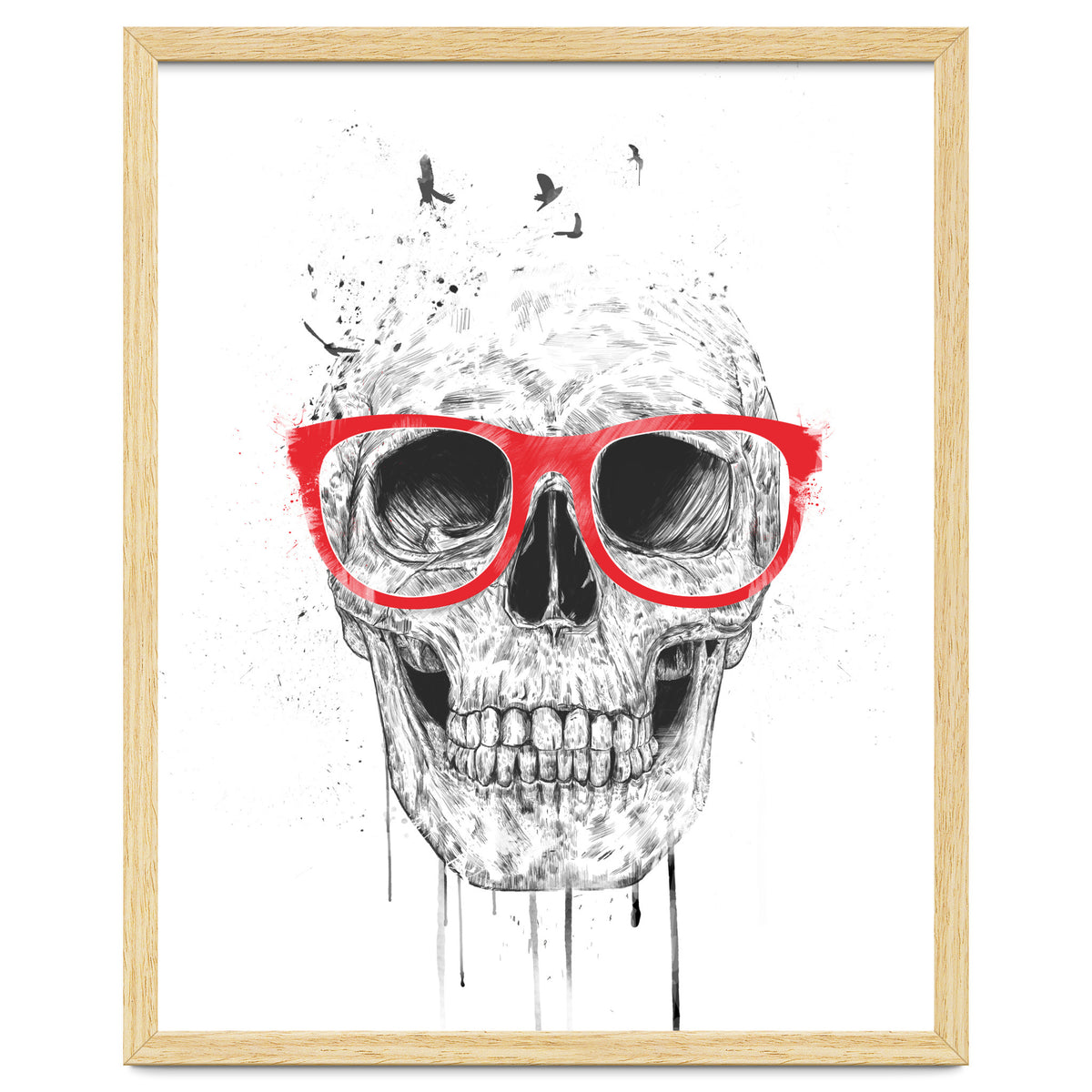 Skull With Red Glasses
