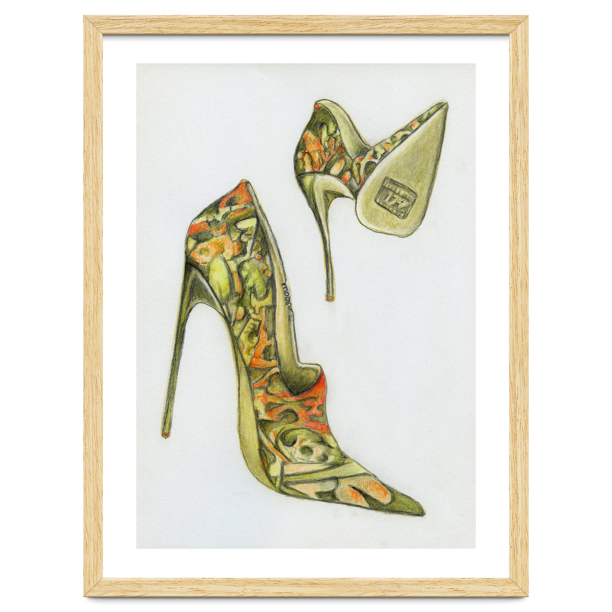 Green stiletto shoes