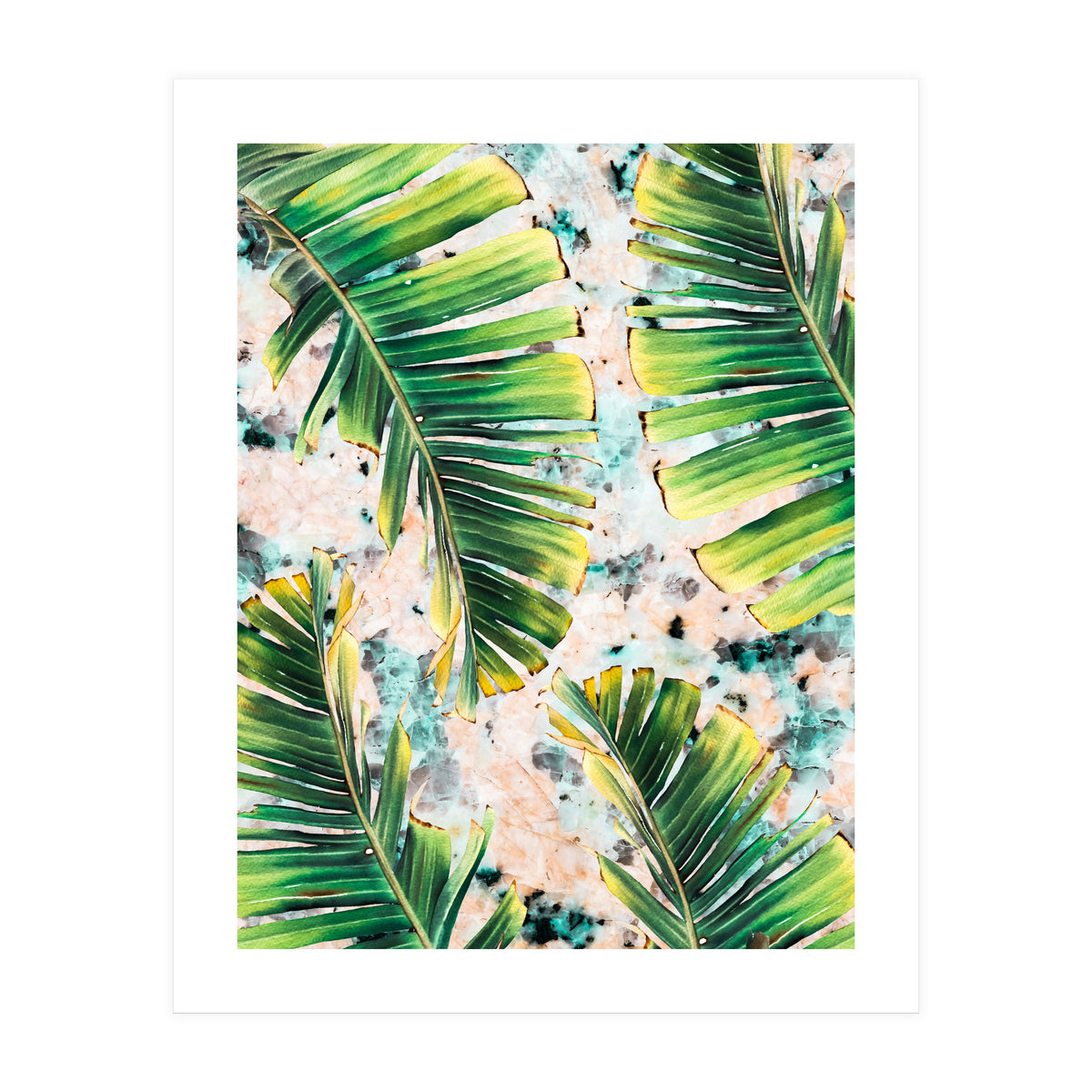 Palm leaf on marble 02 (Print Only)