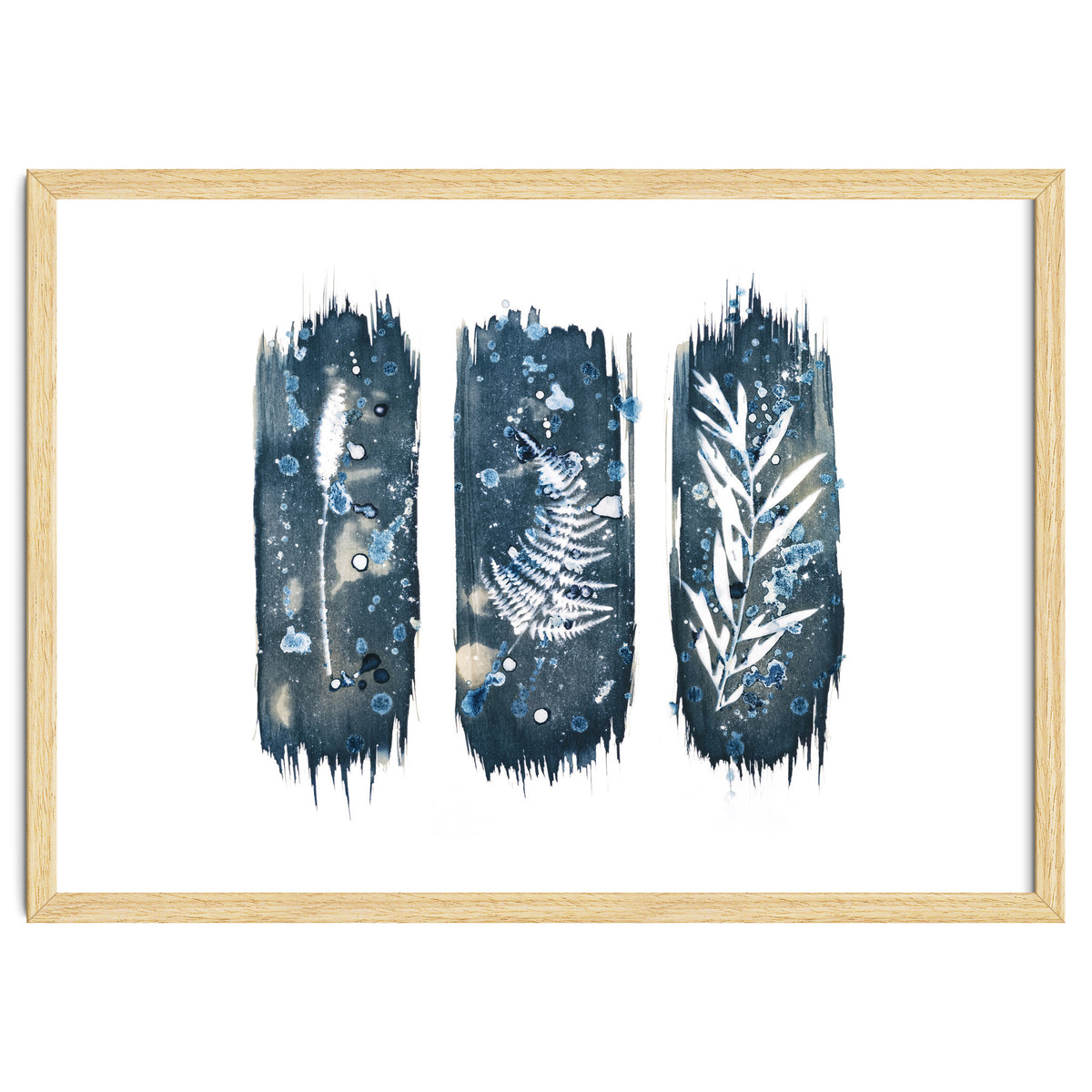 Indigo Blue Botanical Leaves No. 7