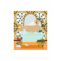 Ram Bathing in Moroccan Style Bathroom (Print Only)