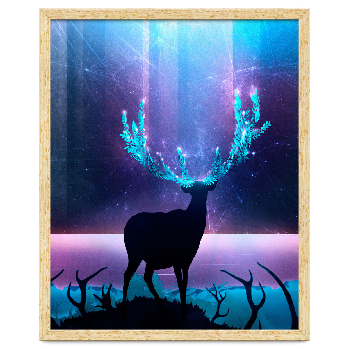 Greenery Deer - Sterling Magenta