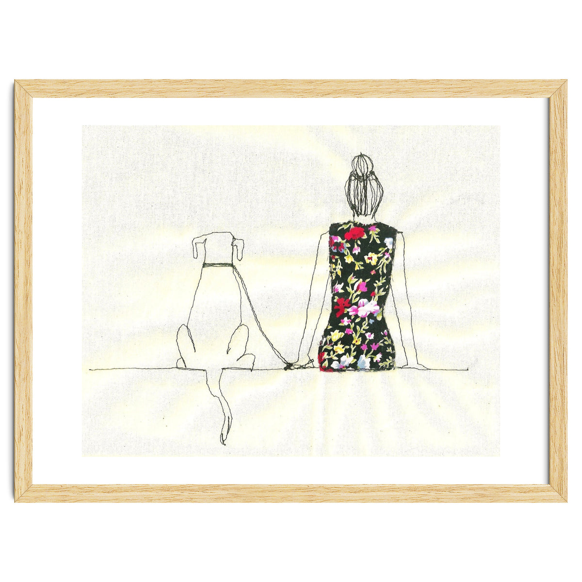 Girl And Dog Print