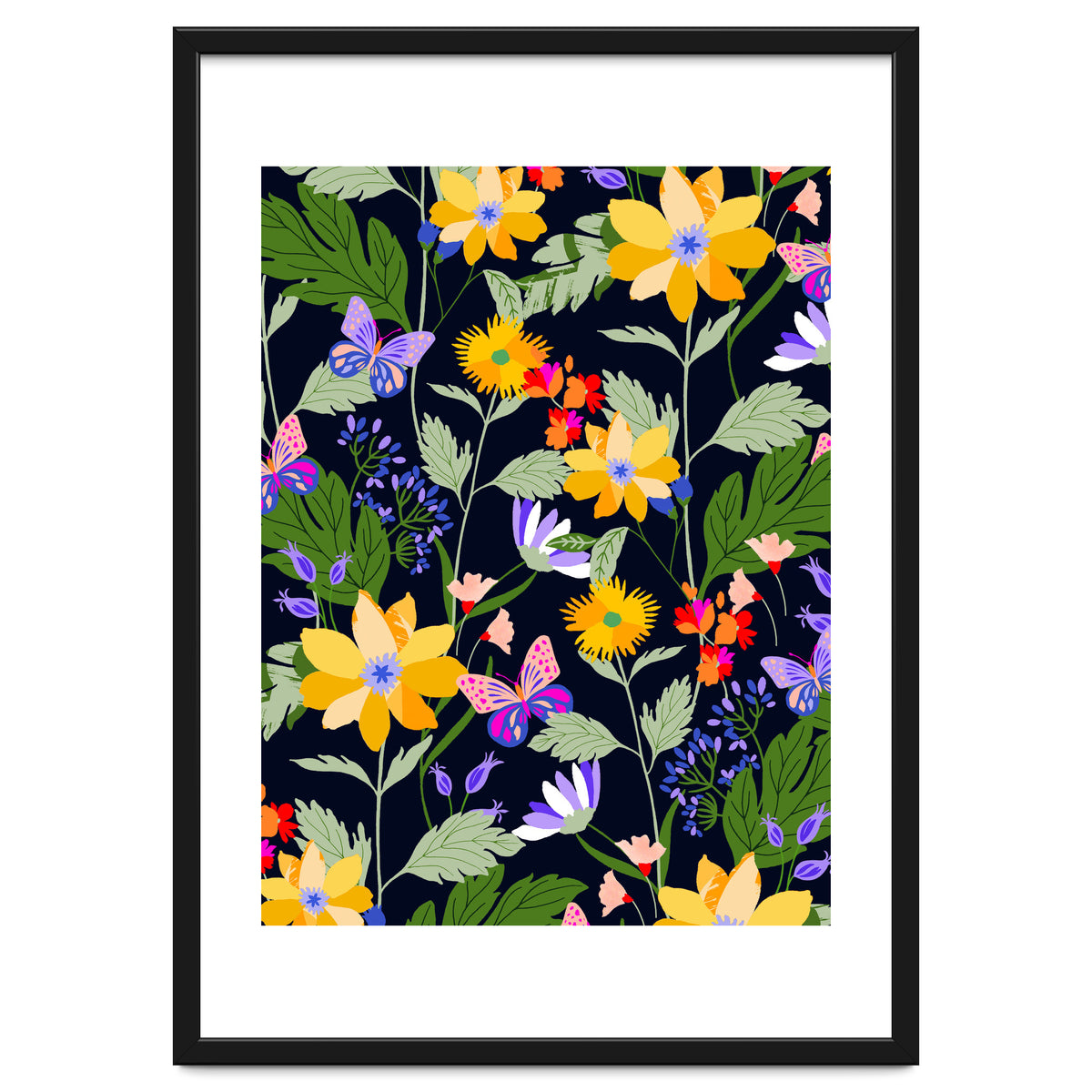 Flowers and butterflies