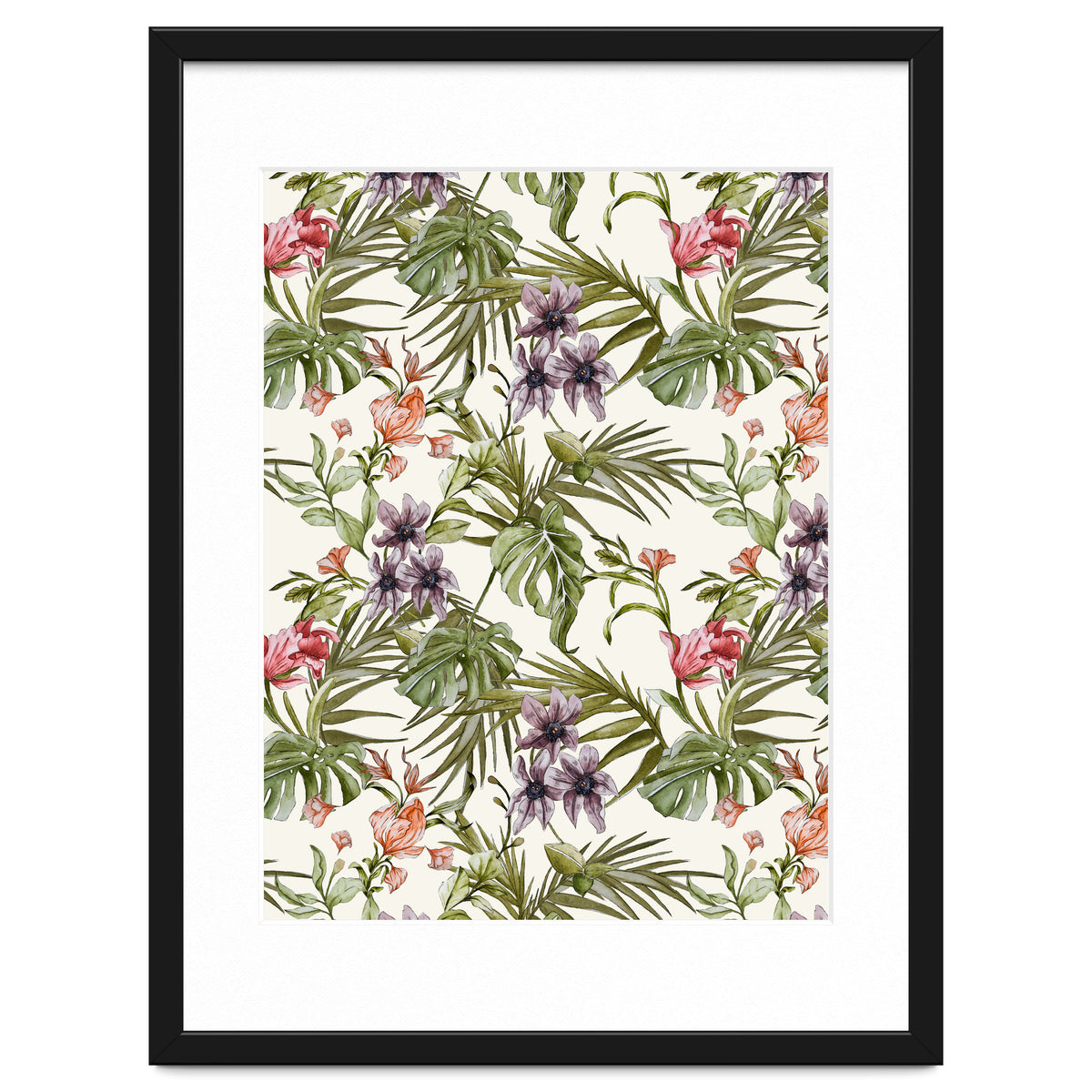 Watercolor tropical foliage