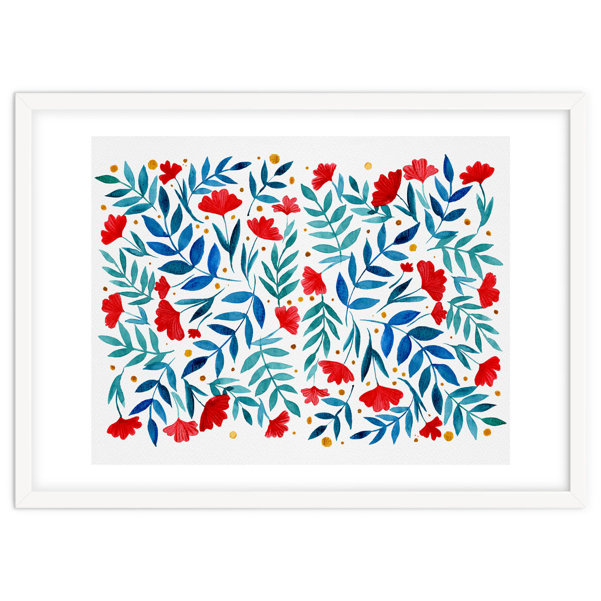 Magical garden - red and turquoise