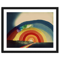 Rainbow Over the Coastline Abstract Painting