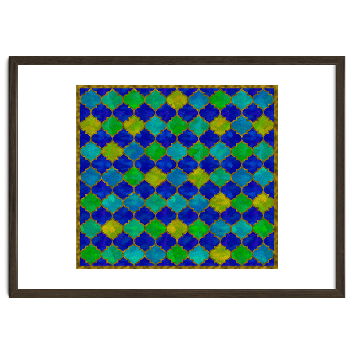 Ocean Breeze - Watercolor Moroccan Lattice