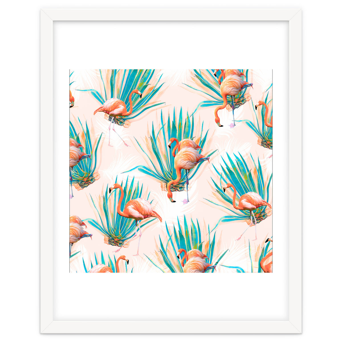 Anaglyph Flamingos with cactus