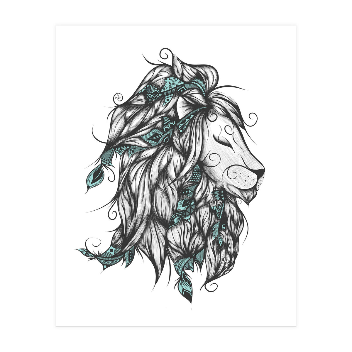 Poetic Lion Turquoise (Print Only)