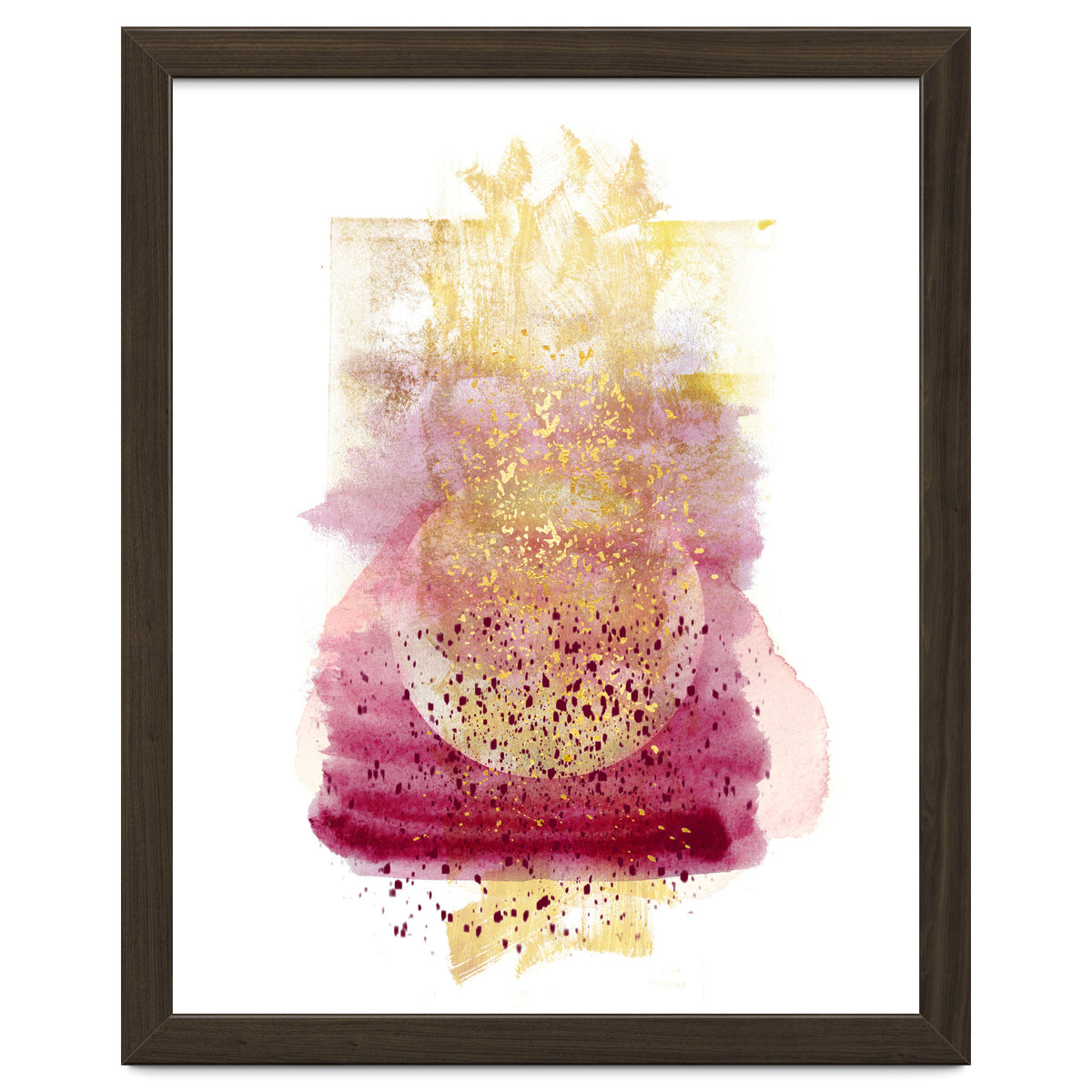 Abstract watercolour summer moon