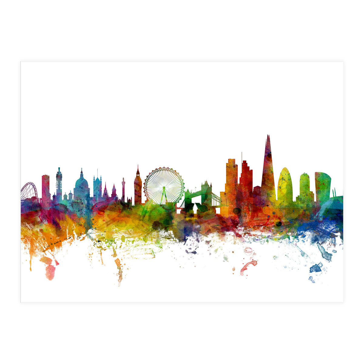 London England Skyline (Print Only)