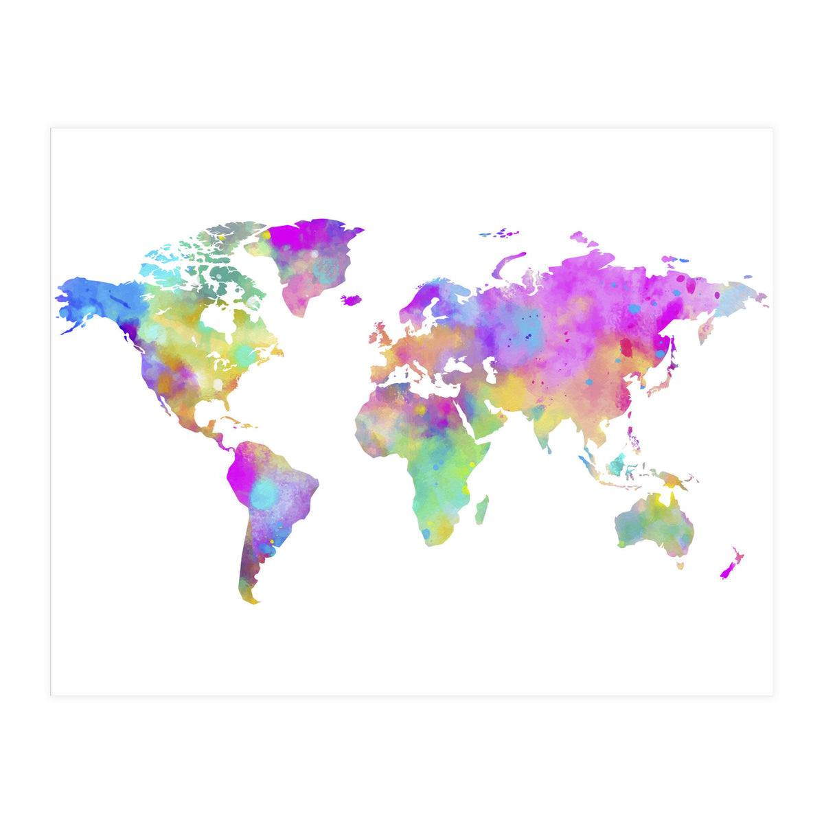 Colorful Watercolor Map (Print Only)
