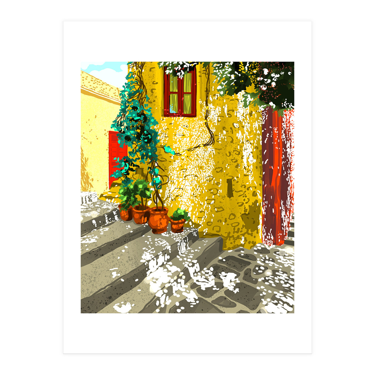 The Path to Peace | Summer Architecture Travel | Exotic Places Vintage Bohemian House (Print Only)