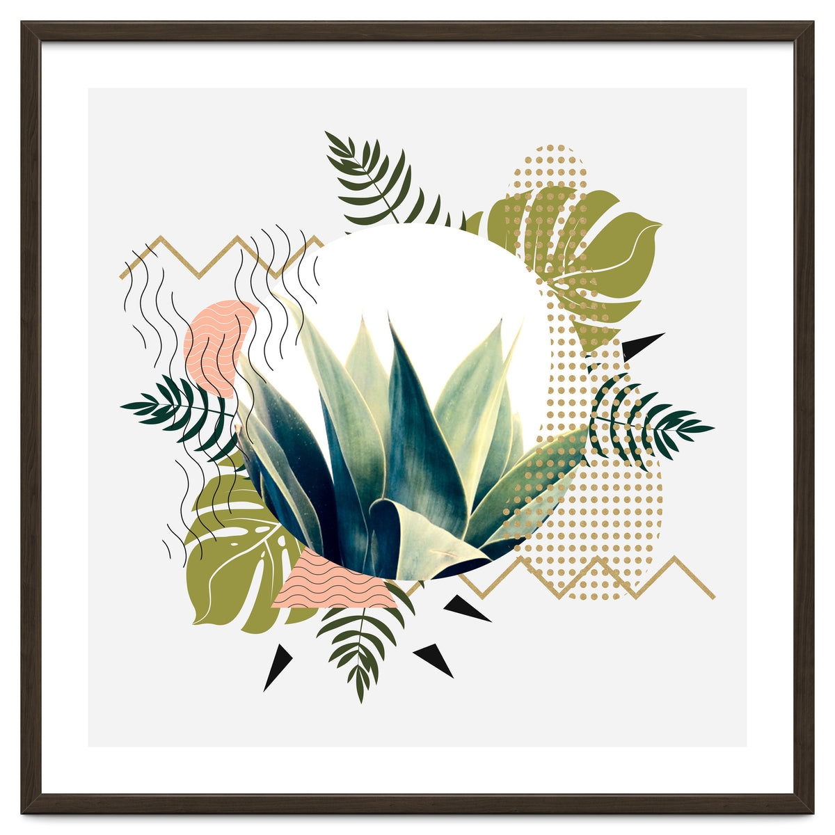 Abstract geometrical and botanical shapes