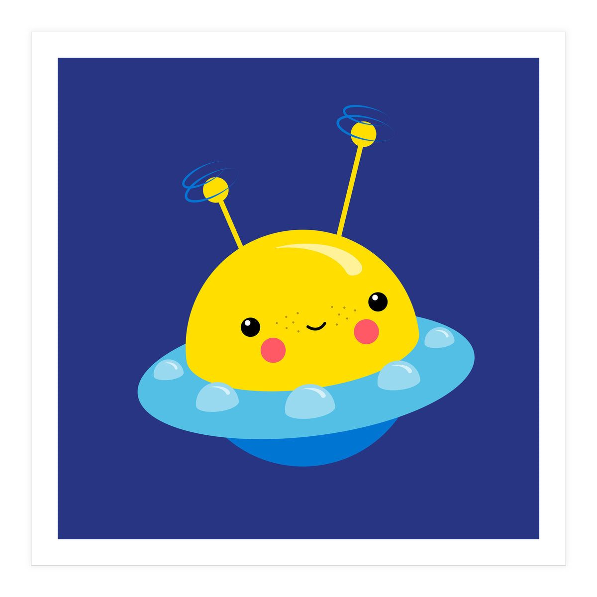 Nursery Picture Kawaii UFO (Print Only)