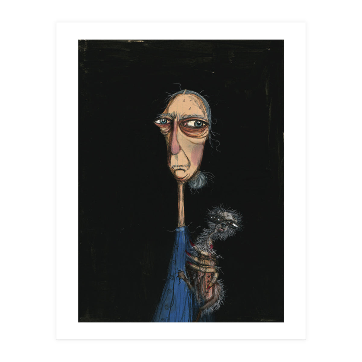 Woman Holding A Chihuahua (Print Only)