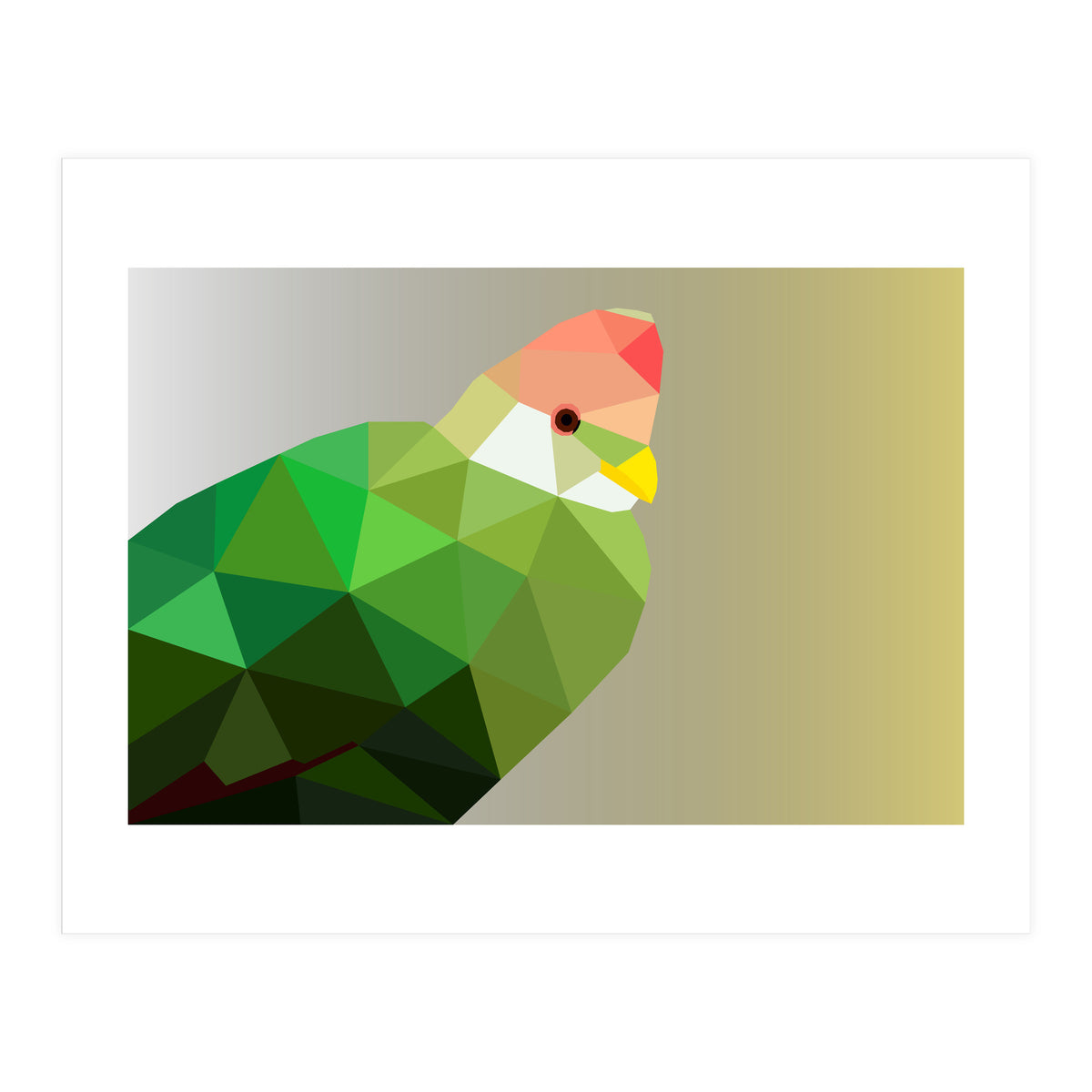 Red Crested Turaco Low Poly Art (Print Only)