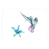 Green Hummingbird And Tropical Flower (Print Only) thumbnail