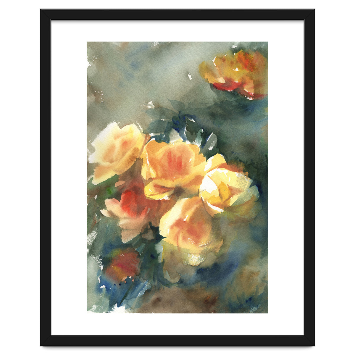 Abstract watercolor flowers