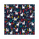 Cute Alpaca Pattern with Cacti, Stars and Crystals (Print Only) thumbnail