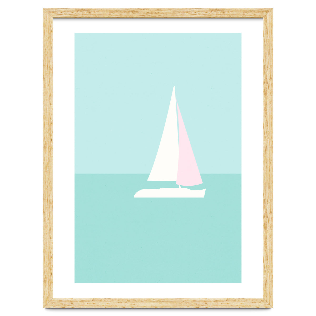 Minimal Sailboat - Turquoise Coast