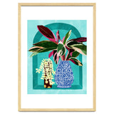 Moroccan Shelfie | Tropical Teal Plants Botanical | Exotic Modern Bohemian Eclectic Décor thumbnail