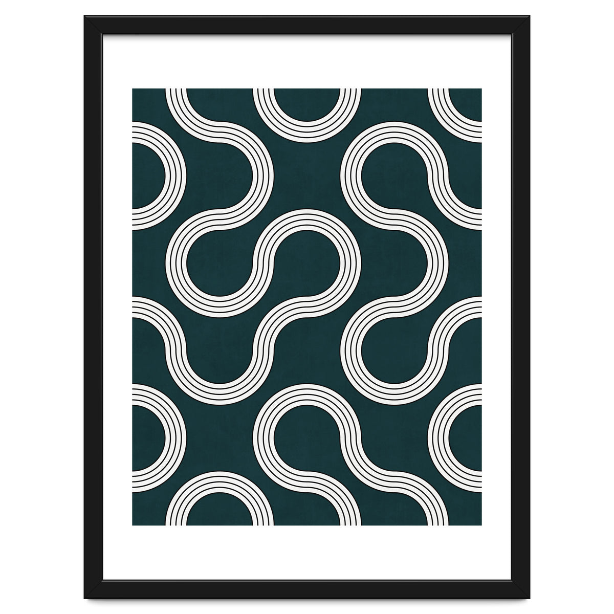 My Favorite Geometric Patterns No.35 - Green Tinted Navy Blue