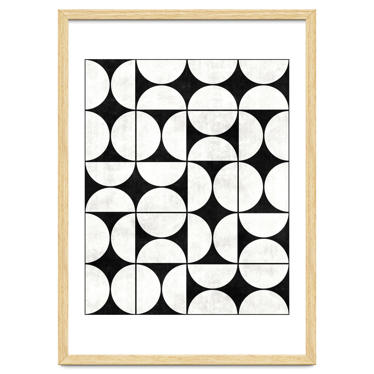 Mid-Century Modern Pattern No.2 - Black and White Concrete