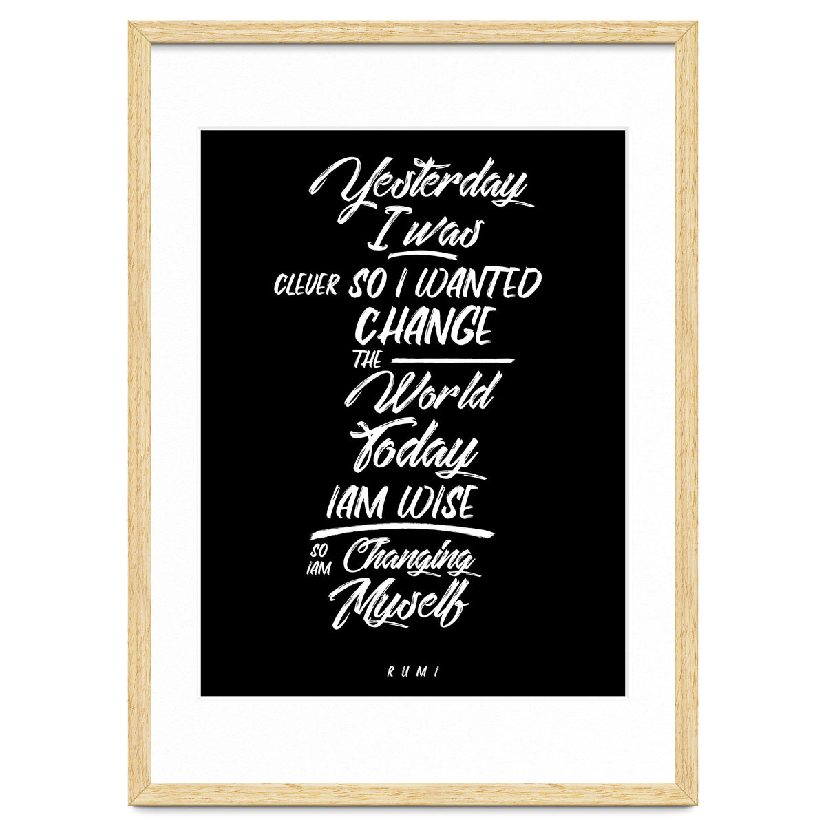 Changing Myself - Rumi Quote Typography