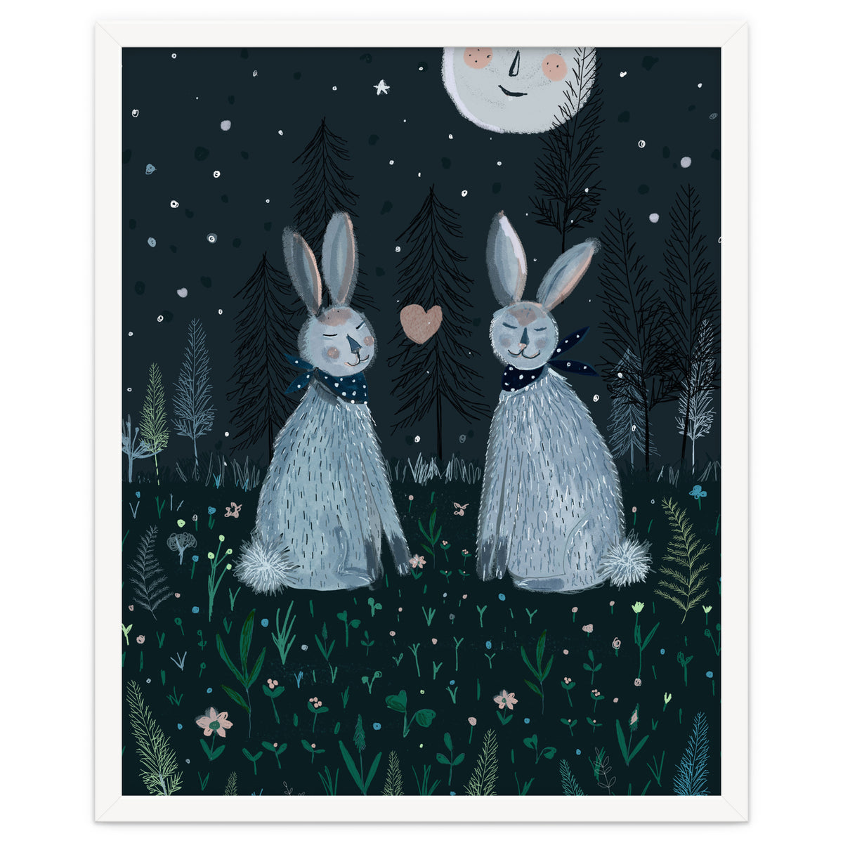 Rabbits in the forest