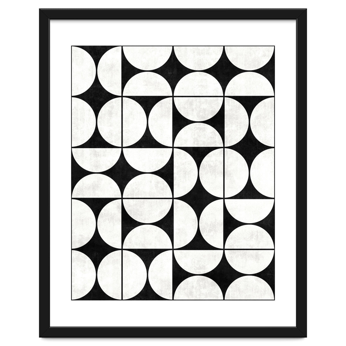 Mid-Century Modern Pattern No.2 - Black and White Concrete